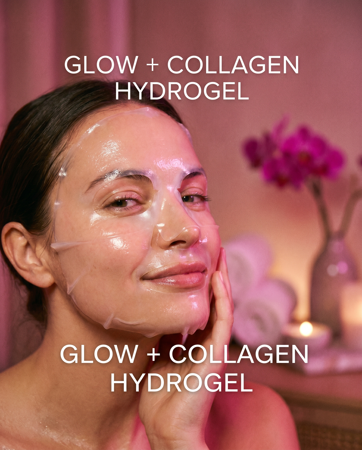 Frau mit Niola Collagen Maske