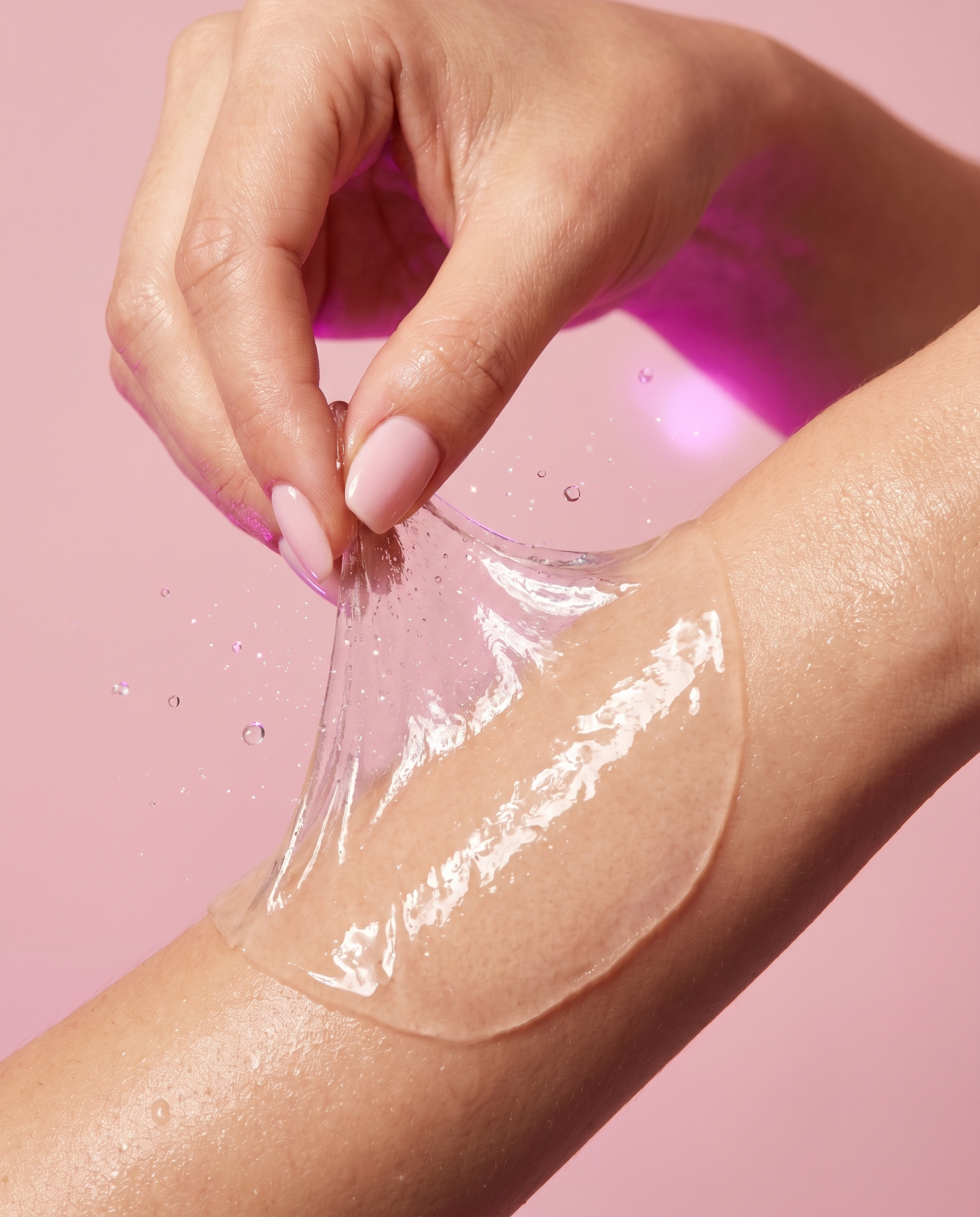Hand haelt Niola Gel-Maske